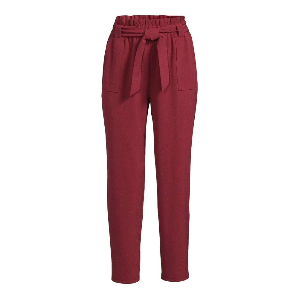 Hanna Nikole Plus Size Cropped Pants Wine 18W New‎ With Tags